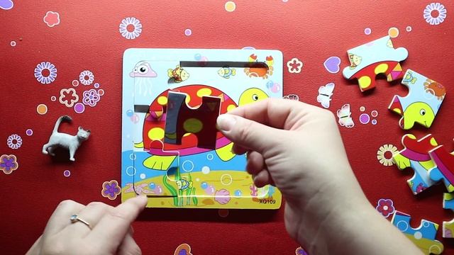 Собираем вместе Пазл Черепашка!