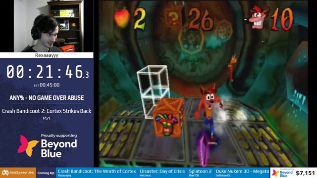 Crash Bandicoot 2: Cortex Strikes Back any% No Game Over Abuse in 43:37 by Rexaaayyy - ASM2020 смотреть онлайн
