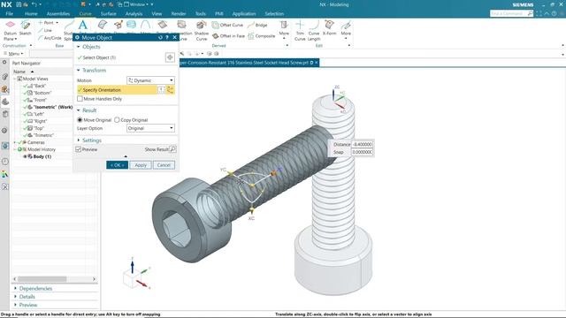 Siemens NX Move Object Feature | NX Tutorial on how to Move a Body #NX смотреть онлайн