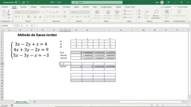 Método de Gauss Jordan en Excel смотреть онлайн