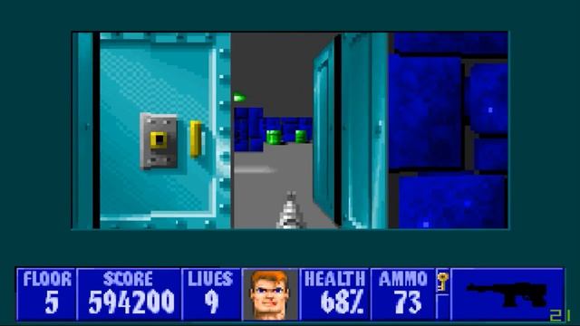 [Walkthrough] Wolfenstein 3D 1992 - Episode 1 Floor 5 [100%] смотреть онлайн
