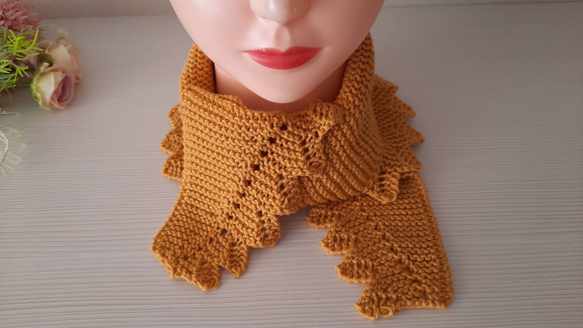 БАКТУС горчичный с крупным зубчатым краем. // Подробный МК.// смотреть онлайн