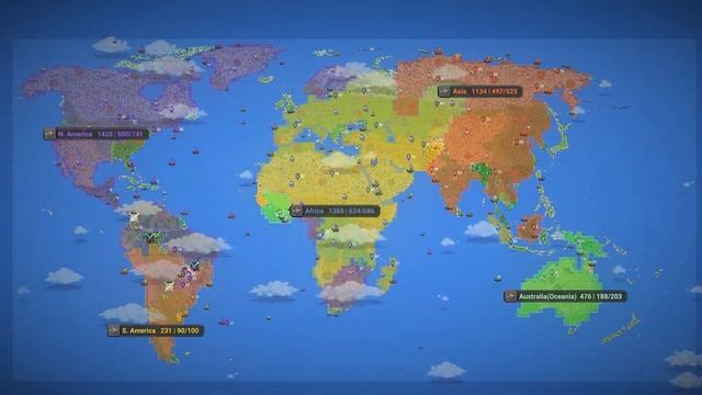 Continents fight for World - WorldBox Timelapse смотреть онлайн