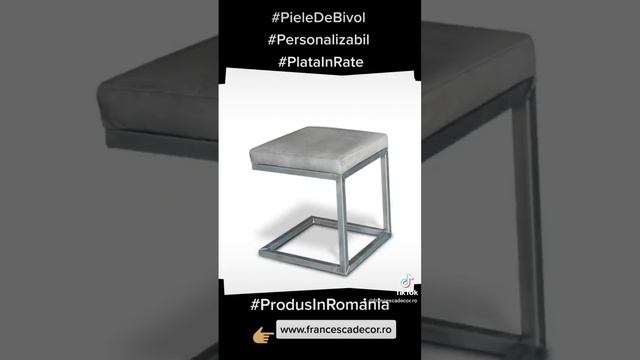 Taburet Din PIELE DE BIVOL-Francesca Decor