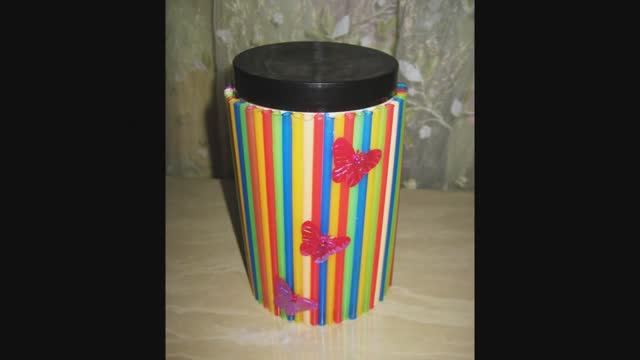 DIY Баночка из коктейльных трубочек. Мастер-класс \ Bank Of Cocktail Tubes