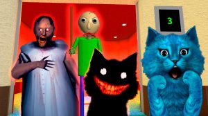 СУМАСШЕДШИЙ ЛИФТ С БАЛДИ SCP ГРЕННИ ПРИВЕТ СОСЕД И ДРУГИМИ МОНСТРАМИ! КОТИК ИГРОМАН И КОТЁНОК ЛАЙК