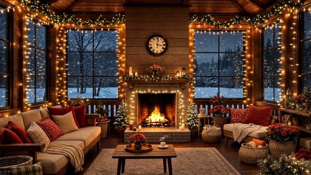 Спокойная музыка у камина. Зимнее настроение. смотреть онлайн