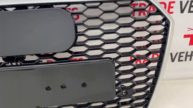 Audi A7 S7 2014-2018 Front Bumper Grille Honeycomb RS Style Gloss Black With Silver Frame смотреть онлайн