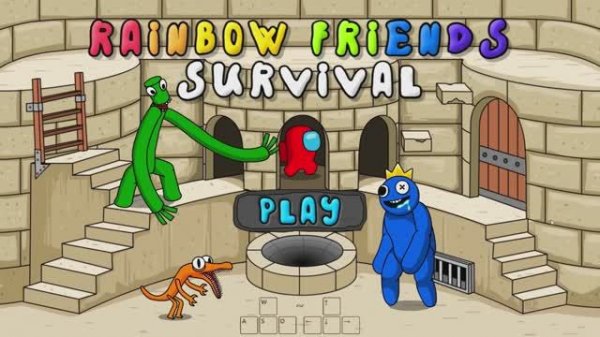 Тимур и мама играют в игру: Rainbow friends survival или