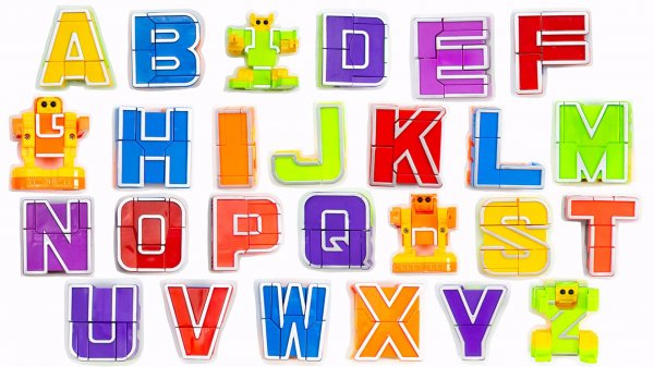 Буквы трансформеры. Трансботы роботы. Английский алфавит.