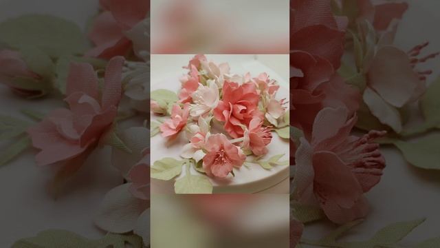 Цветы из ткани для скрапбукинга, творчества.
