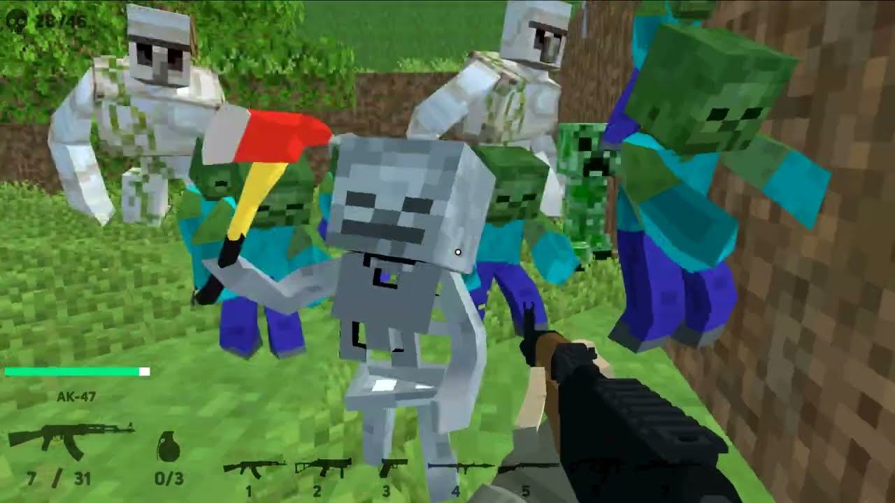 Майнкрафт с автоматом! смотреть онлайн