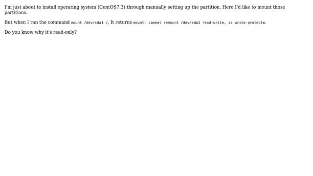 Unix & Linux: Can't mount to the root; read-only смотреть онлайн