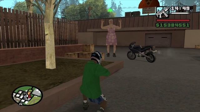 GTA SA - Бабка решила отдохнуть на невидимой скамейке смотреть онлайн
