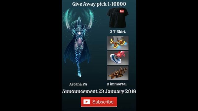 Give Away Dota 2 Grand prize 1 Arcana dota on 23 january 2018 смотреть онлайн