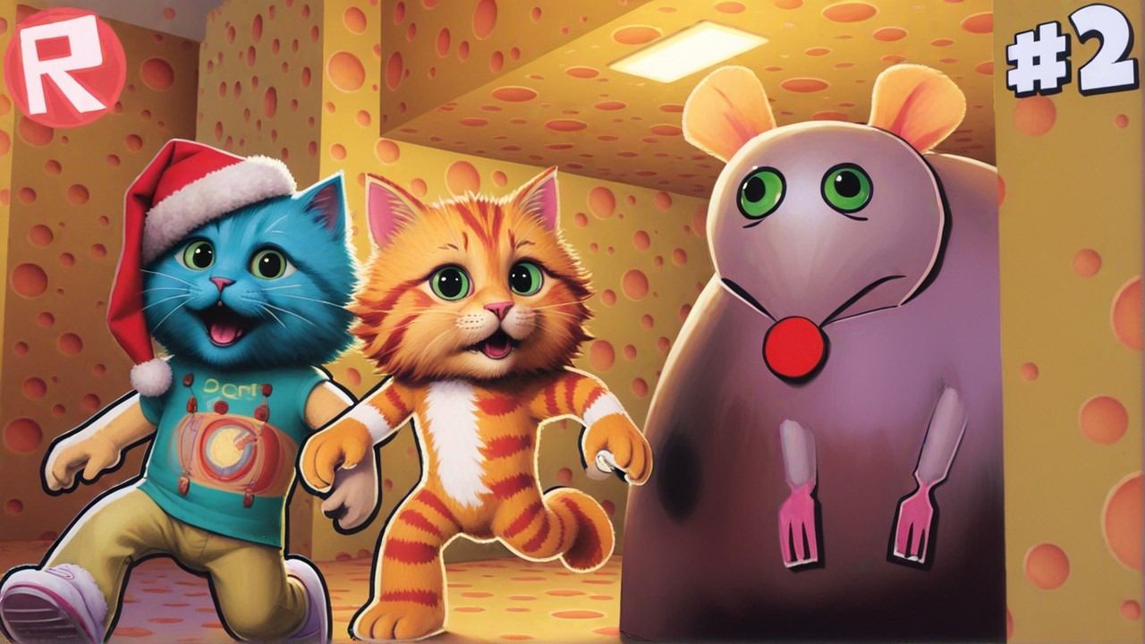 ОГРОМНАЯ КРЫСА ОХОТИТСЯ НА НАС В РОБЛОКС Cheese Escape 2 ROBLOX Весёлый Кот и КОТЁНОК ЛАЙК смотреть онлайн