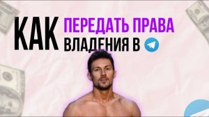 Как передать права владения телеграмм каналом ?