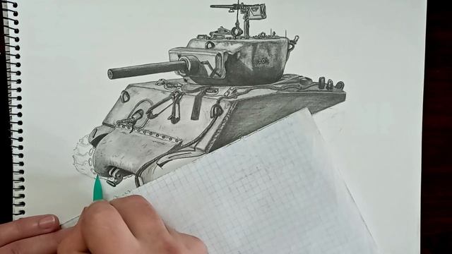 рисунок карандашом танк( M4A3E2 Jumbo) смотреть онлайн