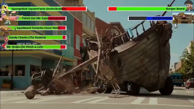 The SpongeBob Movie: Sponge Out Of Water (2015) Final Battle With Healthbars