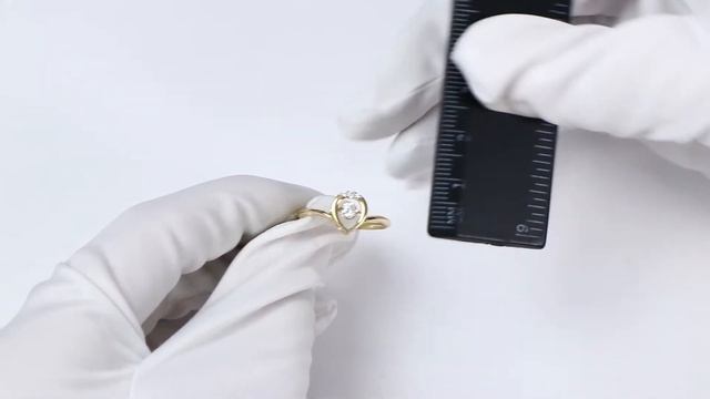 Золотое кольцо ТД Эстет с танцующим фианитом 01К1311864Р смотреть онлайн