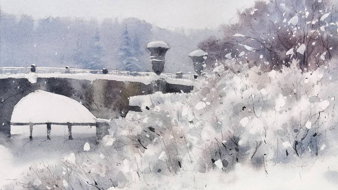 Рисует художник Сергей Курбатов. Присоединяйтесь и рисуйте эту акварель с нами. Условия в описании. смотреть онлайн