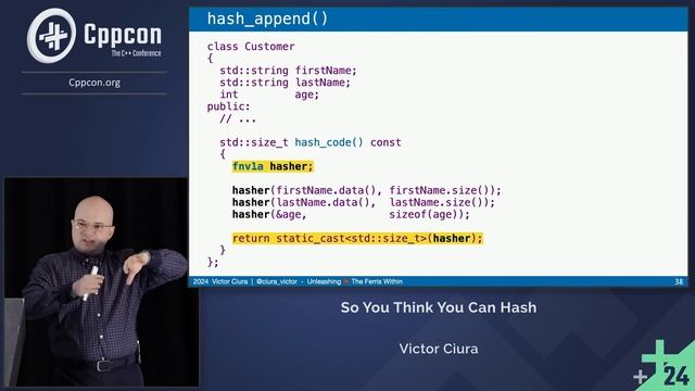 So You Think You Can Hash - Victor Ciura - CppCon 2024 смотреть онлайн