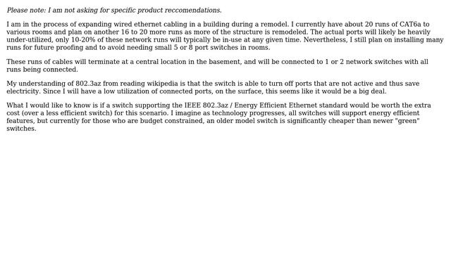 Is 802.3az / EEE important for a network switch for structured cabling? смотреть онлайн