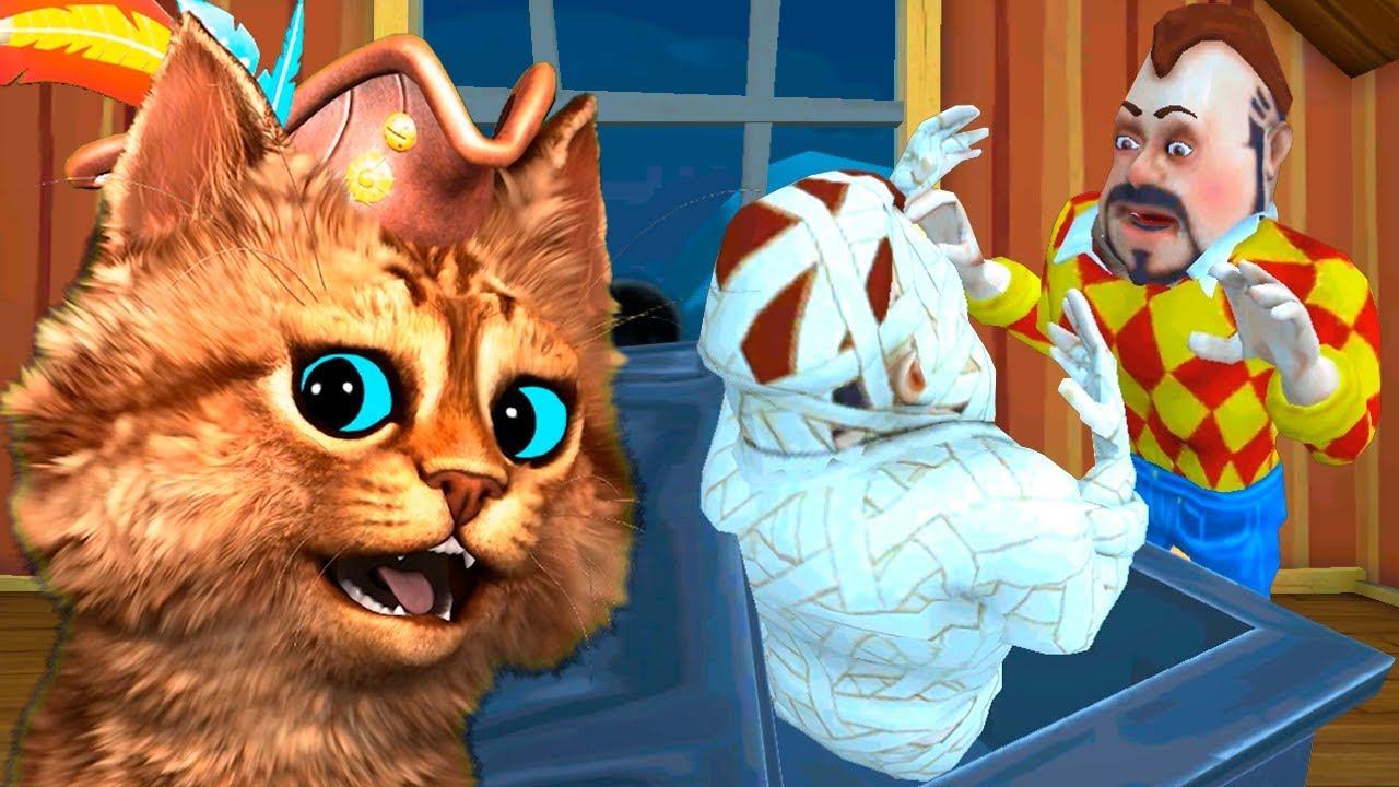 СОСЕД РЕШИЛ ОЖИВИТЬ МУМИЮ Dark Riddle 2 Story Mode как Hello Neighbor Весёлый Кот