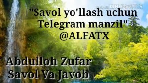 Дунё ва охират ҳақида гапиринг? (Абдуллоҳ Зуфар Ҳафизаҳуллоҳ)