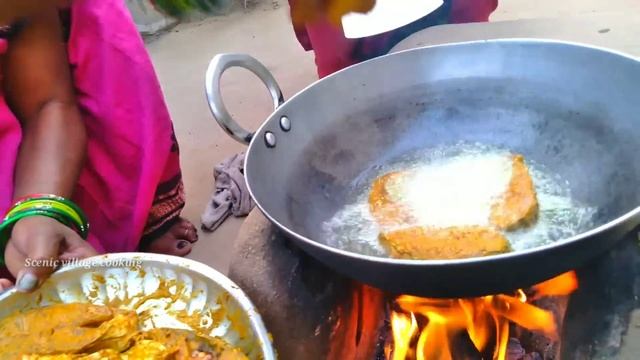 Village Cooking By Tribe Family Prepair GRASS Carp Fish Curry With Cauliflower