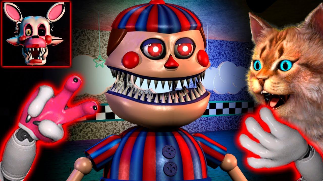 ИГРАЮ ЗА АНИМАТРОНИКА МАНГЛ И ФАНТАЙМ ФОКСИ ФНАФ 3D ПУГАЮ ОХРАННИКА КООП FNAF ROBLOX смотреть онлайн