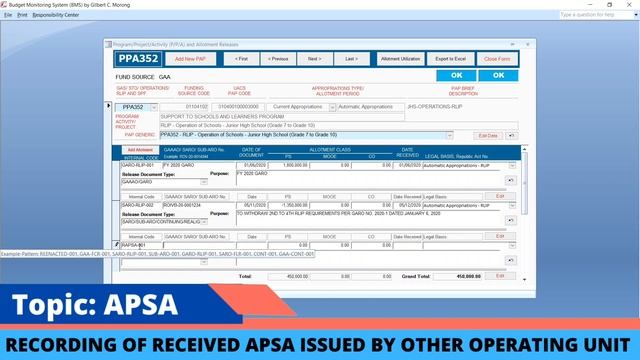 RECEIVER OF APSA ISSUED BY OTHER OPERATING UNIT смотреть онлайн