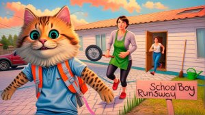 УЧИТЬ УРОКИ не МОЁ, а ВОТ ПОБЕГ ЧЕРЕЗ КРЫШУ другое дело  SchoolBoy Runaway Весёлый Кот