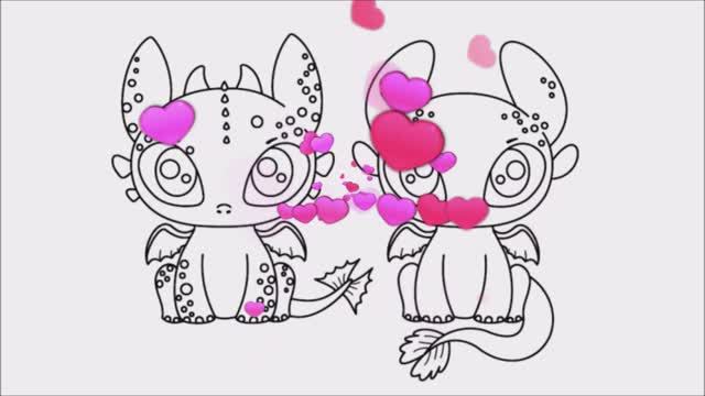 Беззубик и Дневная Фурия Как Приручить Дракона Мультик Раскраска Рисуем Раскраски для Детей смотреть онлайн