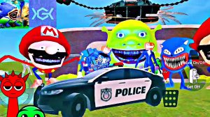 Некстботс ин Плайгроунд Игры Соник Монстр и Полицейские Машины Nextbots In Playground mod Shrek