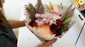 Сборка букета из зефирных цветов