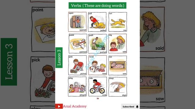 Verbs Lesson 3| action words | doing words for beginners @ArsalAcademy смотреть онлайн