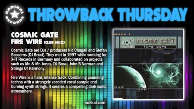 COSMIC GATE - Fire Wire (2001) Radikal Records THROWBACK THURSDAY смотреть онлайн