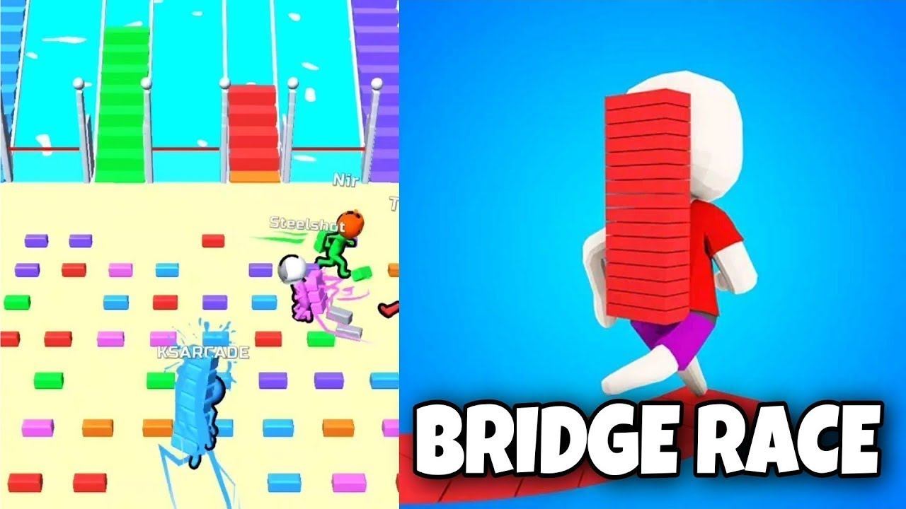 Я буду первым в bridge race! Гонки на мосту игра как мультик смотреть онлайн