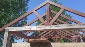 Строительство беседки на даче своими руками! ч.2. Стропильная система!