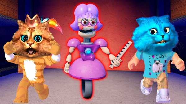 УЧИТЕЛЬ АНИМАТРОНИК В РОБЛОКС Страшная История Escape Miss Ani Tron's Весёлый Кот и КОТЁНОК ЛАЙК