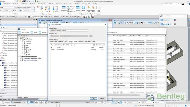 OpenBuildings Designer (AECOsim) CONNECT Edition - Generating Furniture report by Room смотреть онлайн
