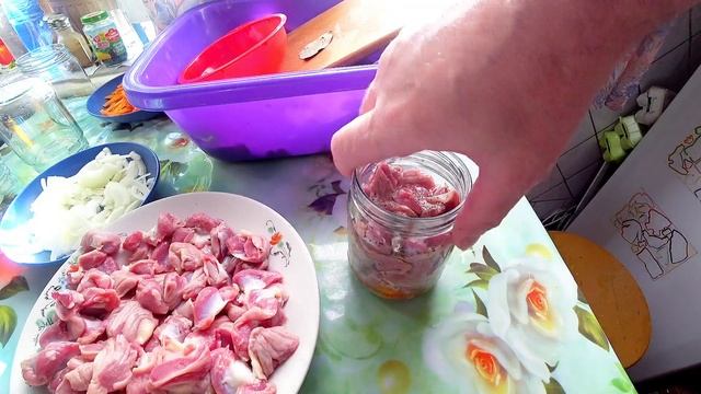 Желудки куриные в автоклаве,по деревенски.Просто,Быстро и Очень Вкусно.ПРОСТОЙ И БЫСТРЫЙ РЕЦЕПТ.