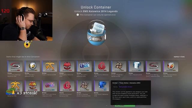 ohnePixel Opening $12 000 Katowice 2014 Capsule Again... (+ xQc reaction) смотреть онлайн