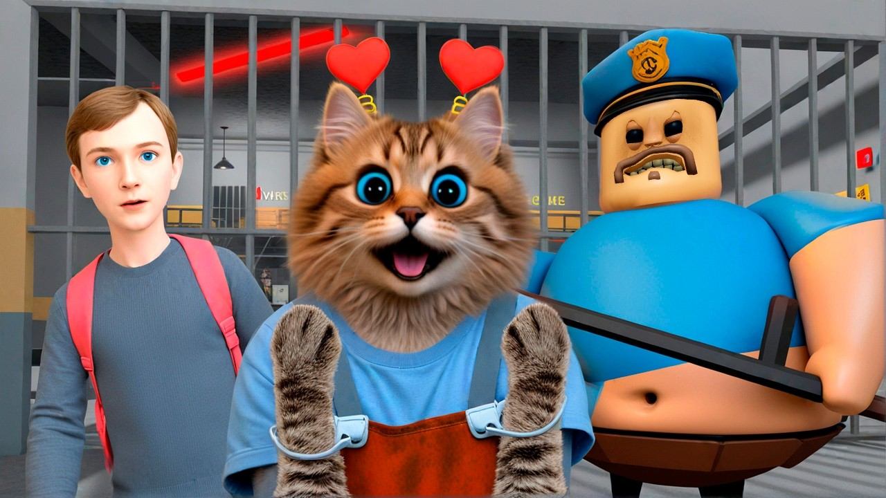 ПОБЕГ из ТЮРЬМЫ от ПОЛИЦЕЙСКОГО в Roblox Barry's Prison Run @весёлый-кот смотреть онлайн