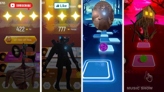Siren Head Vs Titan Cameraman Vs Titan Cameraman Vs House Head - Tiles Hop EDM Rush! смотреть онлайн