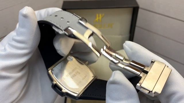 Наручные часы HUBLOT, механика, брутальные, мужские, каучуковый ремешок с замшевой вставкой смотреть онлайн