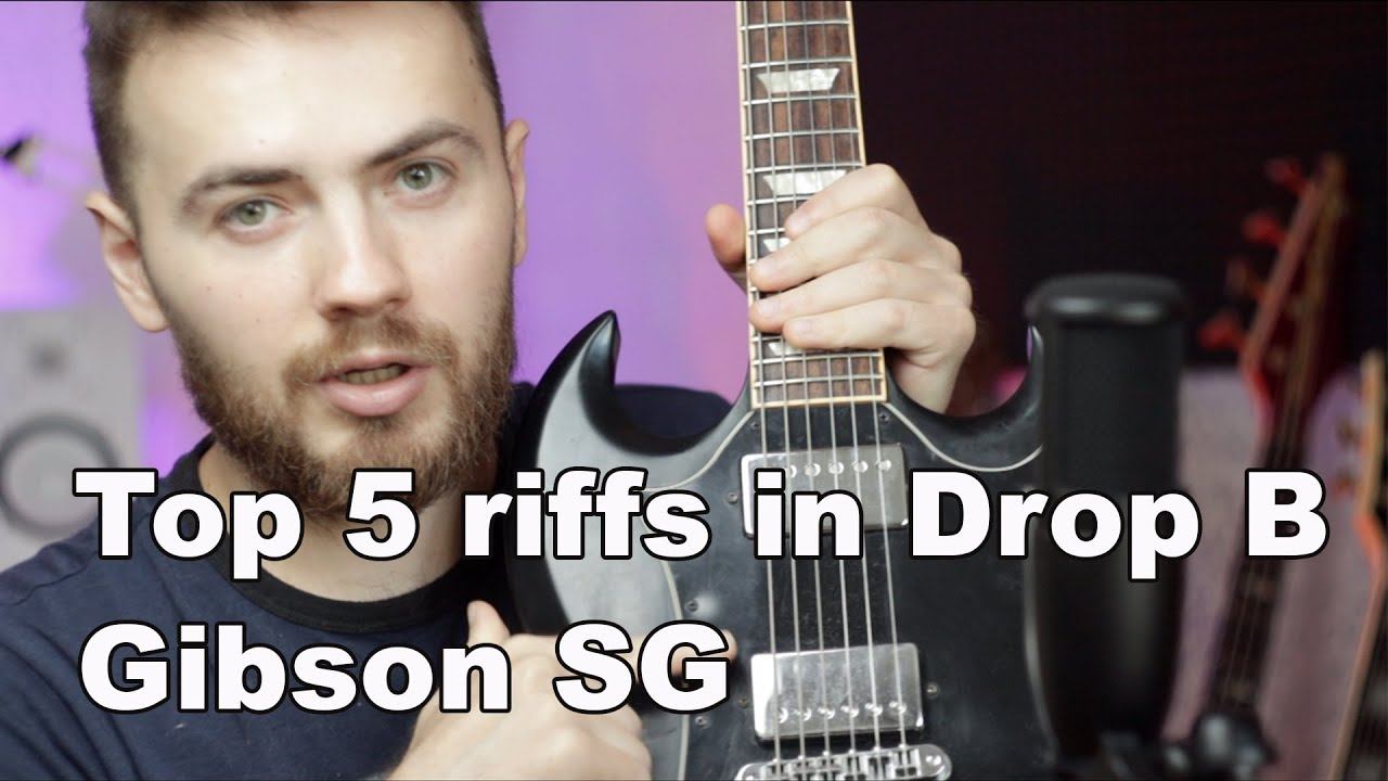Top 5 Guitar Riffs - Gibson SG Drop B tuning смотреть онлайн