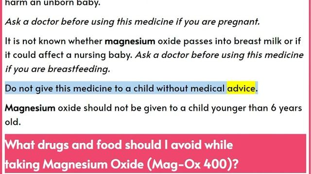 What is the most important information I should know about Magnesium Oxide Mag Ox 400 смотреть онлайн