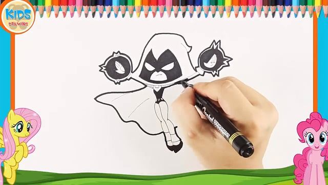 How to draw Raven from Teen titans | Step by step Drawing смотреть онлайн